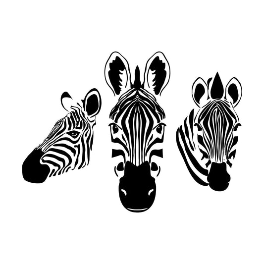 Wall Stickers Paster Paper Zebras Head African Animals Zoo Art Mural Painting