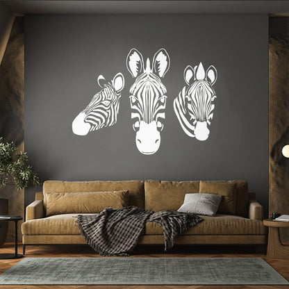 Wall Stickers Paster Paper Zebras Head African Animals Zoo Art Mural Painting