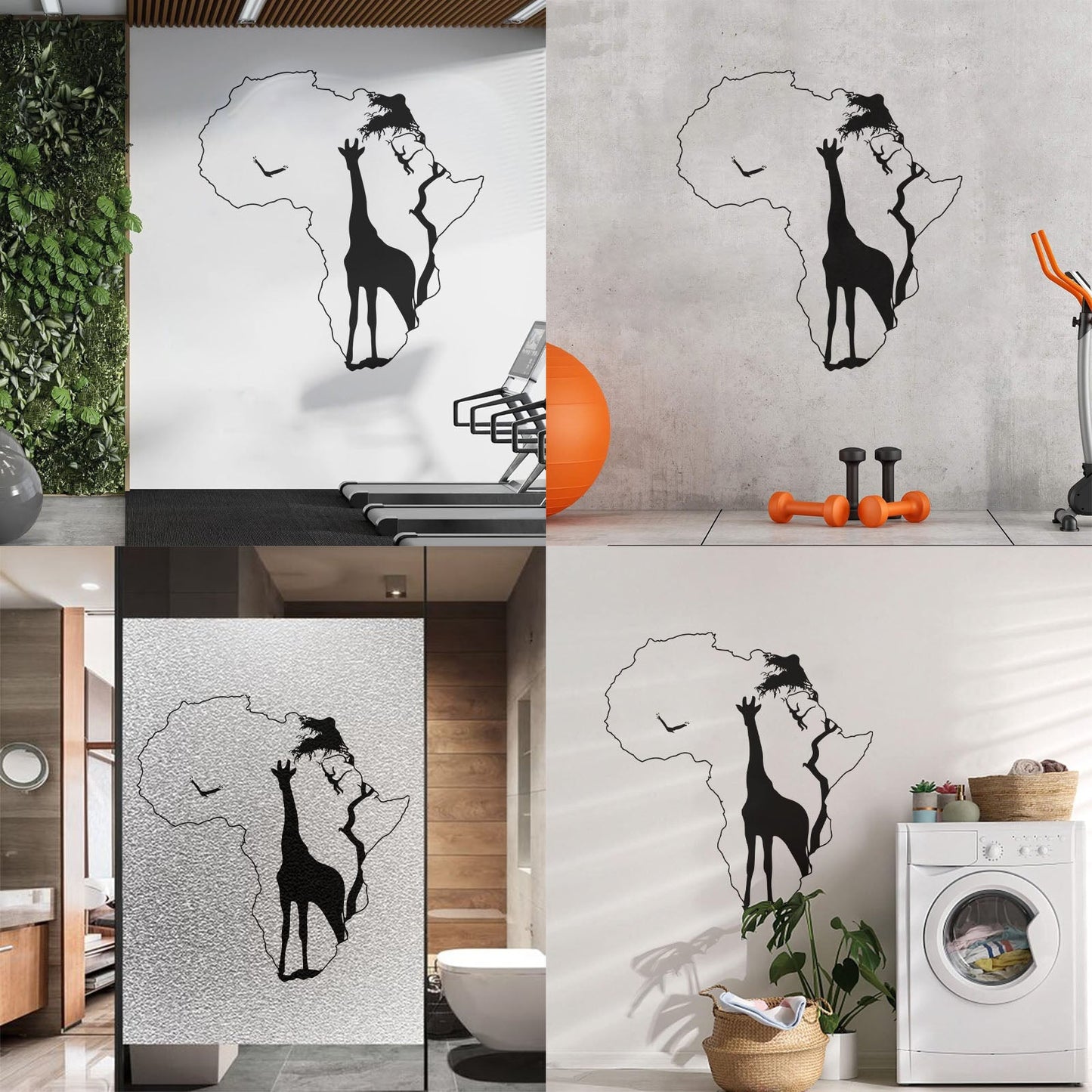 Engraving Stickers Africa African Giraffe Wild Animals Savanna Home Decoa Art Decoration