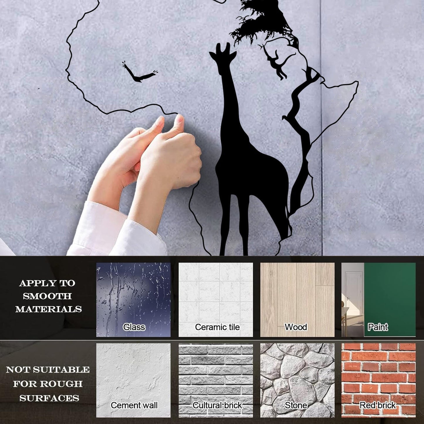 Engraving Stickers Africa African Giraffe Wild Animals Savanna Home Decoa Art Decoration