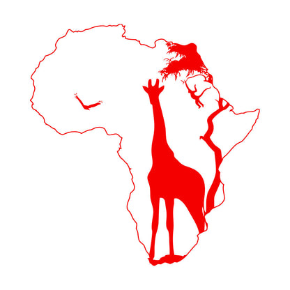 Engraving Stickers Africa African Giraffe Wild Animals Savanna Home Decoa Art Decoration
