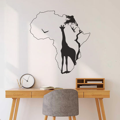 Engraving Stickers Africa African Giraffe Wild Animals Savanna Home Decoa Art Decoration