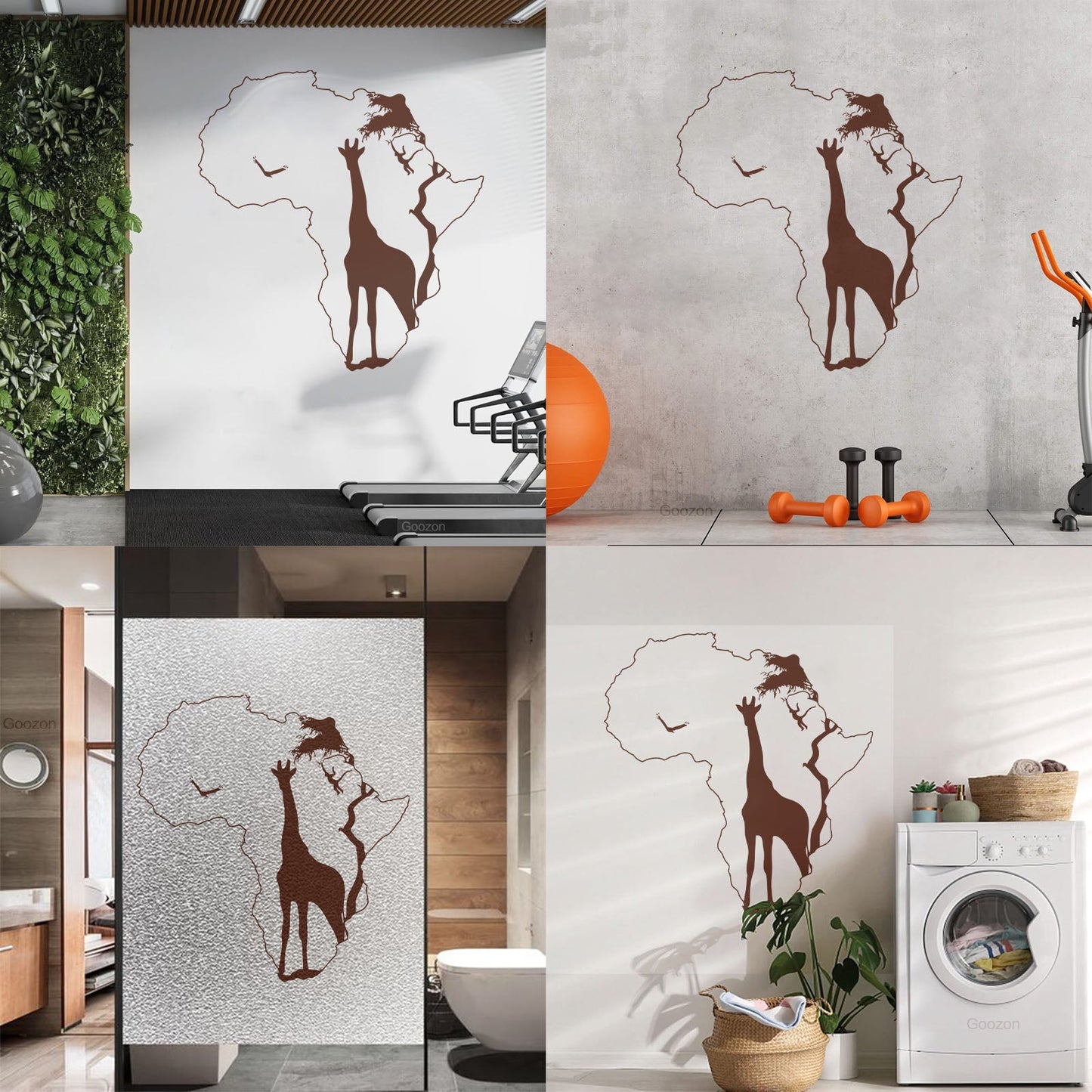 Engraving Stickers Africa African Giraffe Wild Animals Savanna Home Decoa Art Decoration