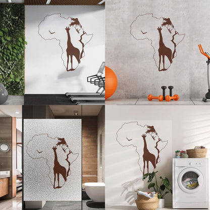 Engraving Stickers Africa African Giraffe Wild Animals Savanna Home Decoa Art Decoration