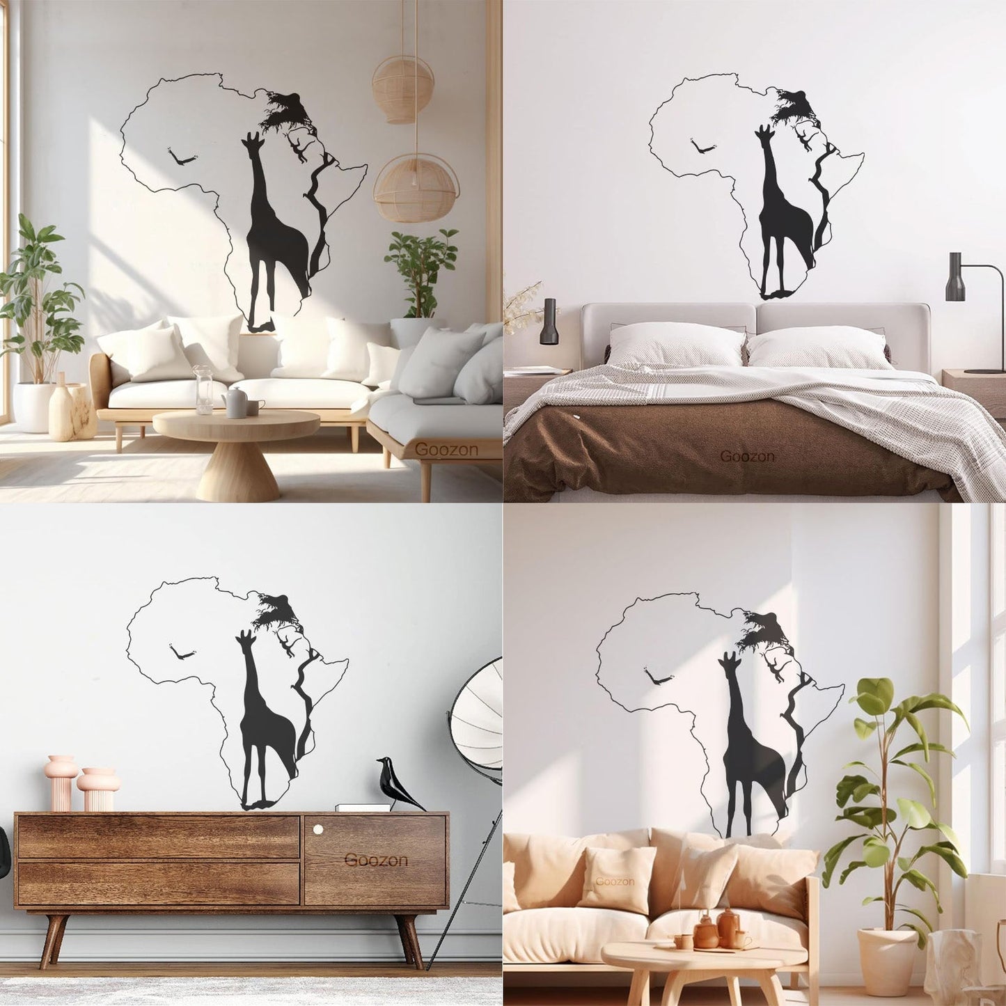 Engraving Stickers Africa African Giraffe Wild Animals Savanna Home Decoa Art Decoration