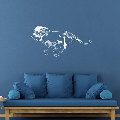 Wall Decals Pvc Lion Zebra Tree Tiger Animal Jungle Home Car Body Decoration