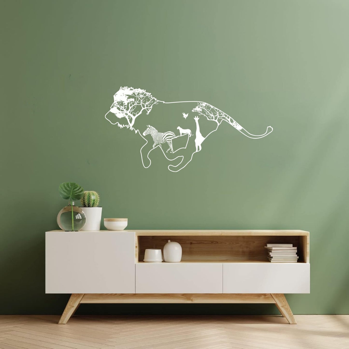 Wall Decals Pvc Lion Zebra Tree Tiger Animal Jungle Home Car Body Decoration