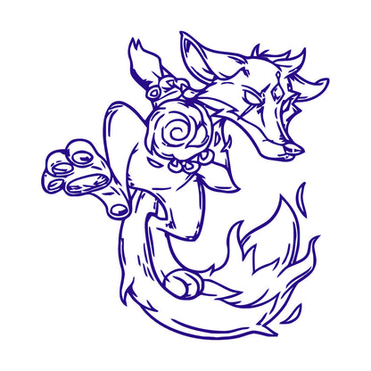 Wall Decals Pvc Animal Fox Fantastic Cartoon Fiery Can Modify And Add Information