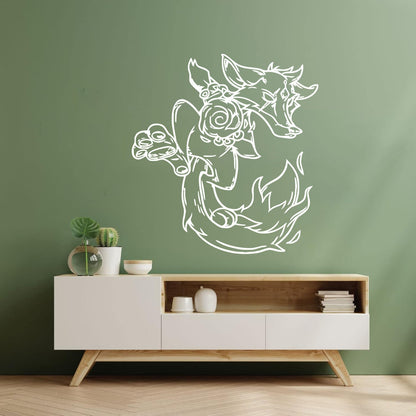 Wall Decals Pvc Animal Fox Fantastic Cartoon Fiery Can Modify And Add Information