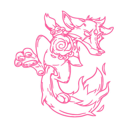 Wall Decals Pvc Animal Fox Fantastic Cartoon Fiery Can Modify And Add Information