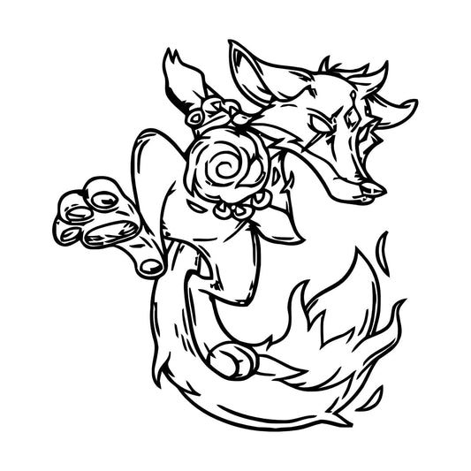 Wall Decals Pvc Animal Fox Fantastic Cartoon Fiery Can Modify And Add Information