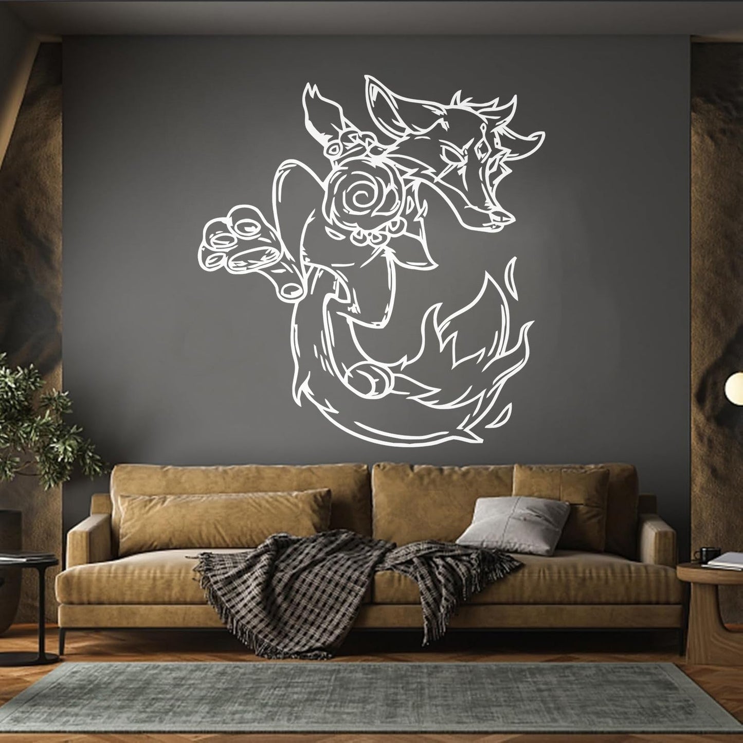Wall Decals Pvc Animal Fox Fantastic Cartoon Fiery Can Modify And Add Information