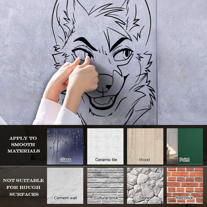 Lettering Stickers Animal Fox Sly Head Mimicry Face Art Decoration