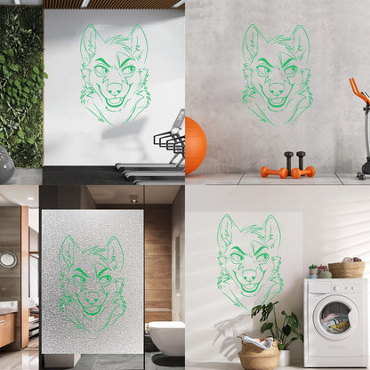 Lettering Stickers Animal Fox Sly Head Mimicry Face Art Decoration