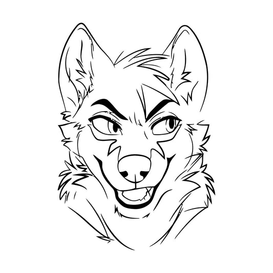 Lettering Stickers Animal Fox Sly Head Mimicry Face Art Decoration