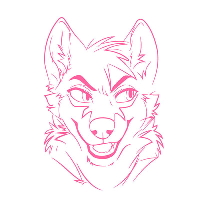 Lettering Stickers Animal Fox Sly Head Mimicry Face Art Decoration