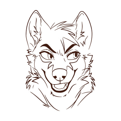 Lettering Stickers Animal Fox Sly Head Mimicry Face Art Decoration