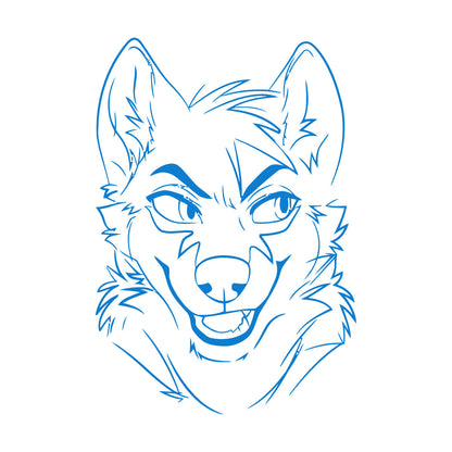 Lettering Stickers Animal Fox Sly Head Mimicry Face Art Decoration