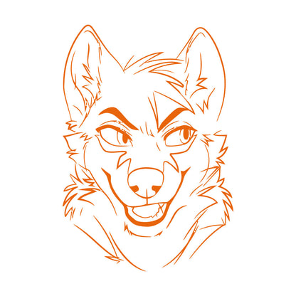 Lettering Stickers Animal Fox Sly Head Mimicry Face Art Decoration