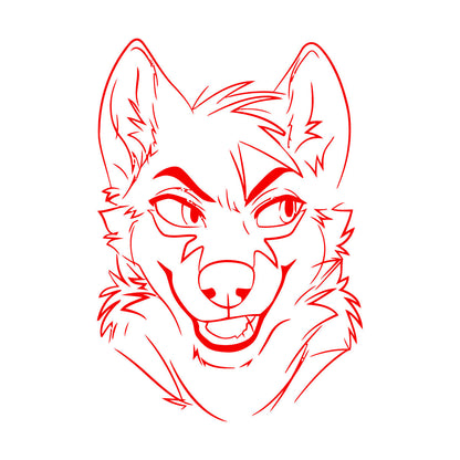 Lettering Stickers Animal Fox Sly Head Mimicry Face Art Decoration