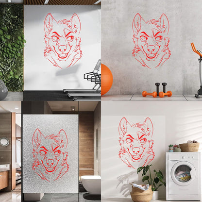 Lettering Stickers Animal Fox Sly Head Mimicry Face Art Decoration