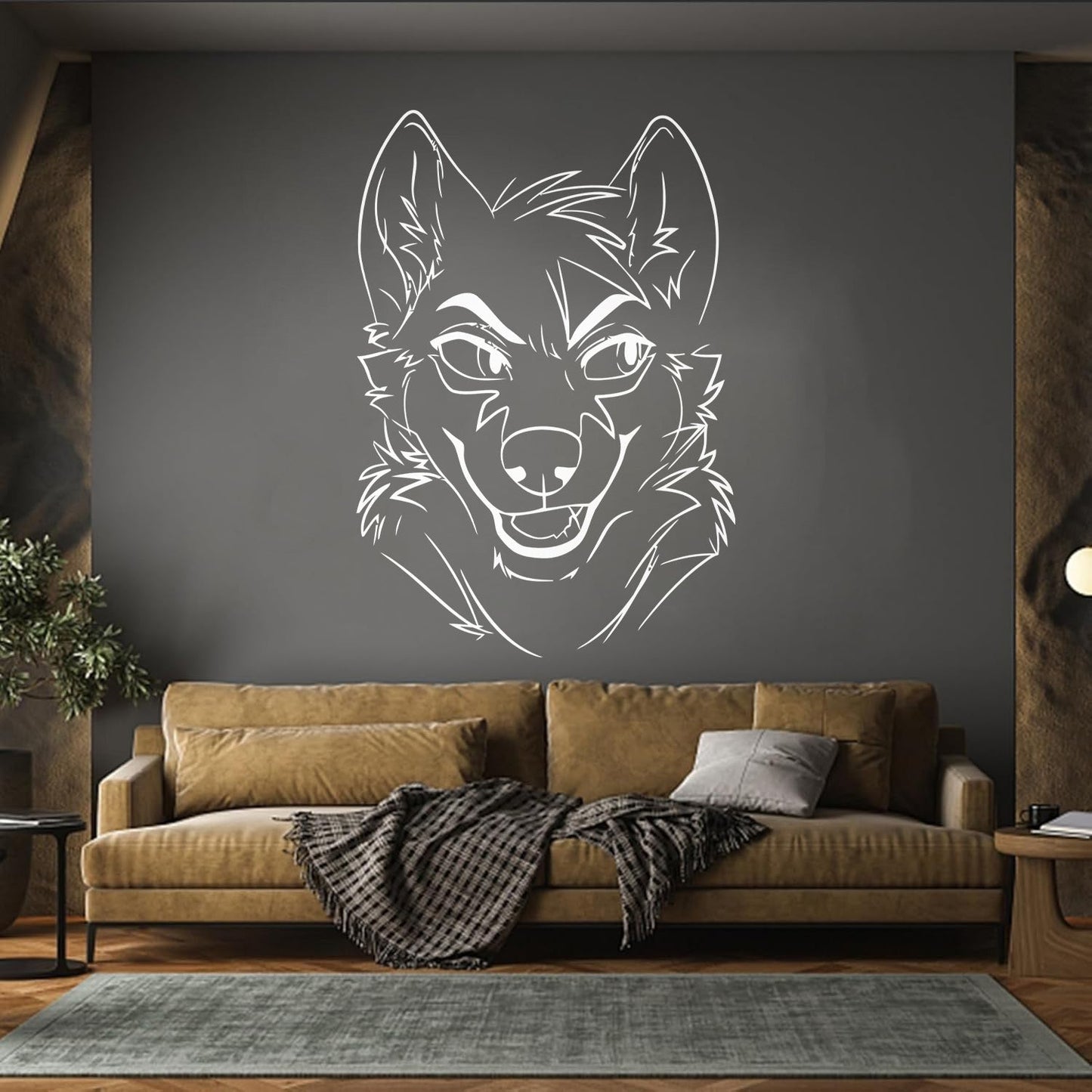 Lettering Stickers Animal Fox Sly Head Mimicry Face Art Decoration