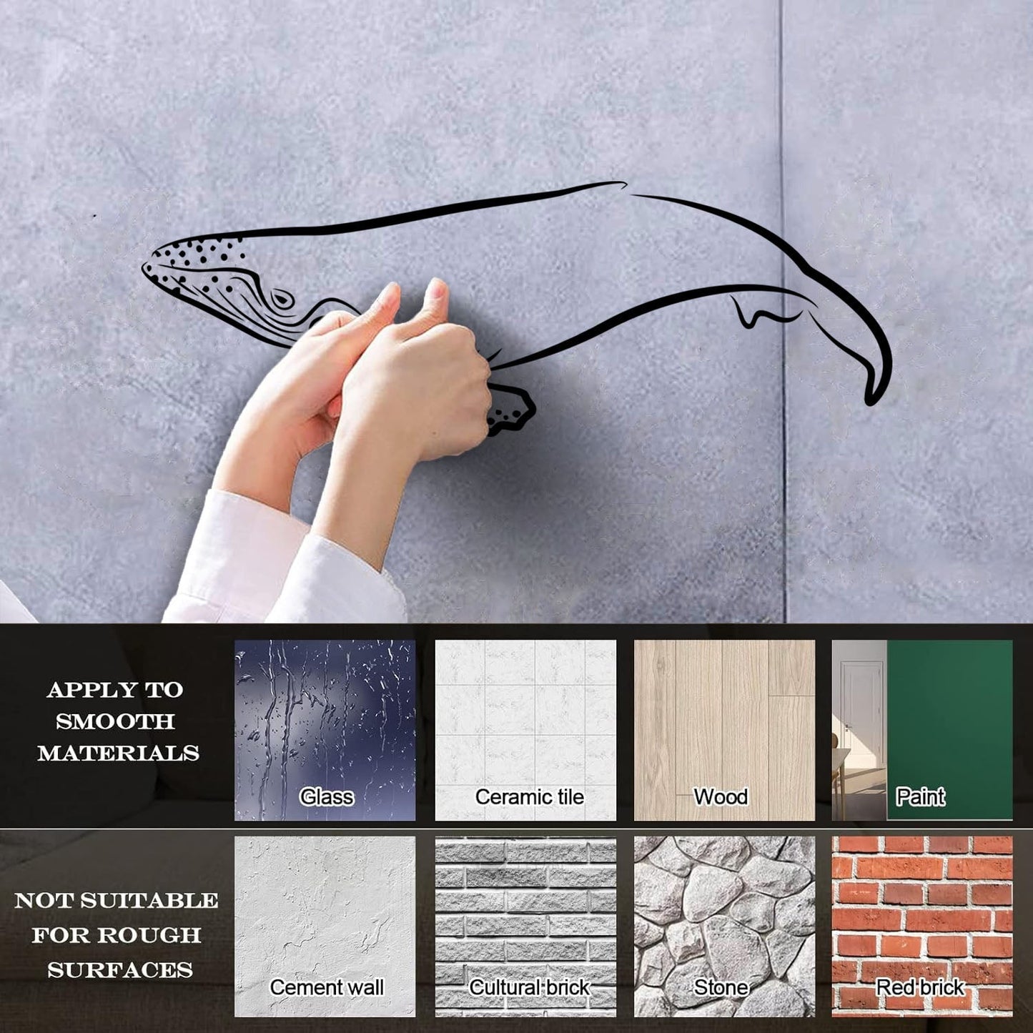 Lettering Decals Animals Fish Whale Sea Ocean Equipped With Transfer Film Kit