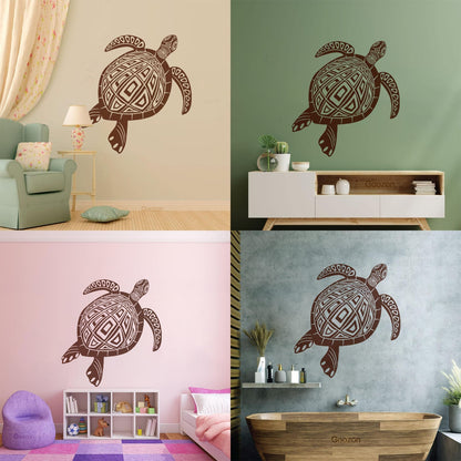 Wall Decals Paster Paper Animal Turtle Tortoise Ornament Tribal Multiple Size Options