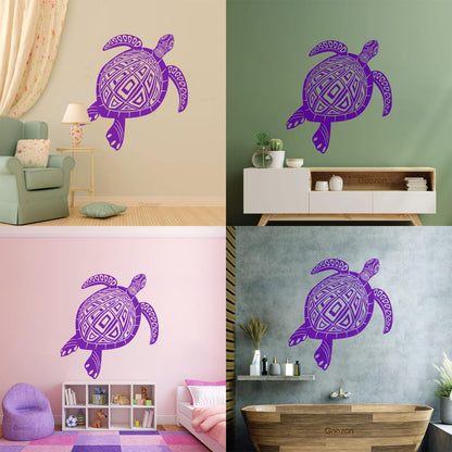 Wall Decals Paster Paper Animal Turtle Tortoise Ornament Tribal Multiple Size Options