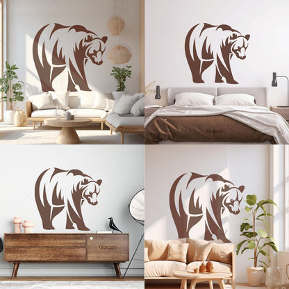 Engraving Decals Brown Bear Animal Predator Taiga Forest Strong Waterproof