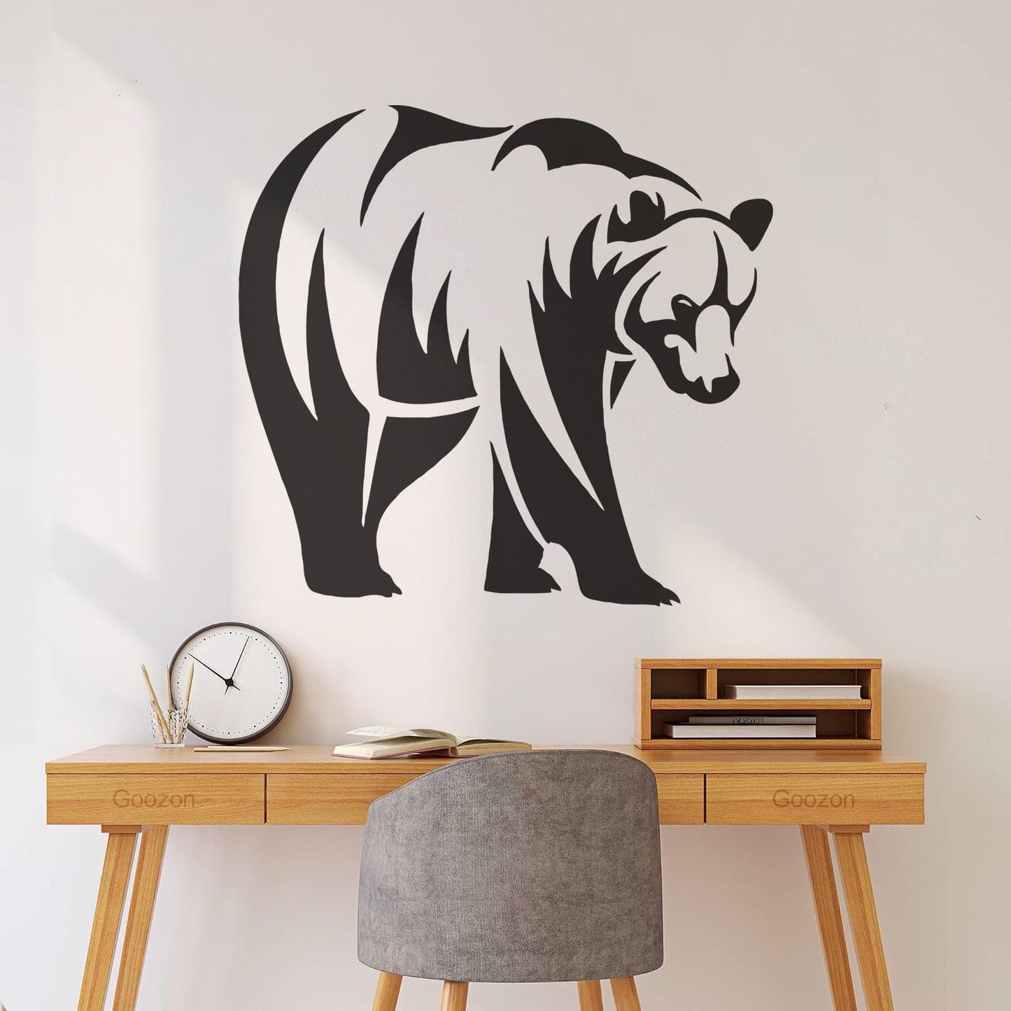 Engraving Decals Brown Bear Animal Predator Taiga Forest Strong Waterproof