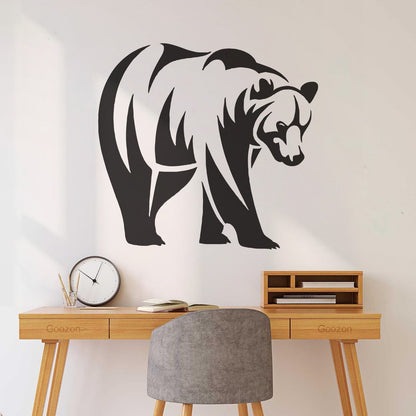 Engraving Decals Brown Bear Animal Predator Taiga Forest Strong Waterproof