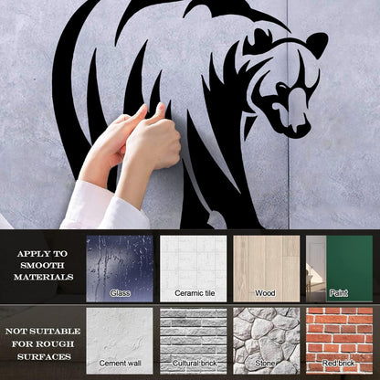 Engraving Decals Brown Bear Animal Predator Taiga Forest Strong Waterproof