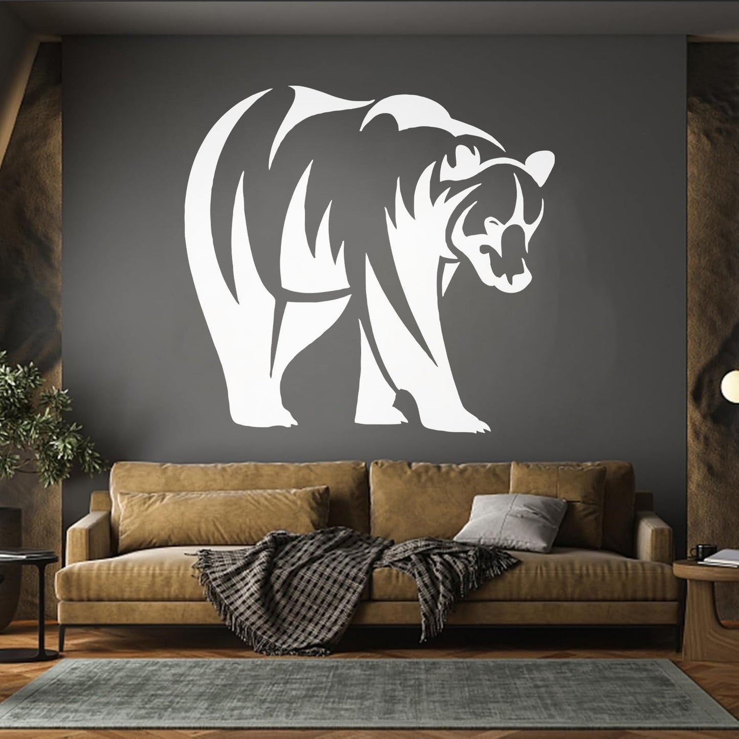 Engraving Decals Brown Bear Animal Predator Taiga Forest Strong Waterproof
