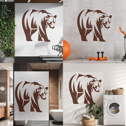 Engraving Decals Brown Bear Animal Predator Taiga Forest Strong Waterproof