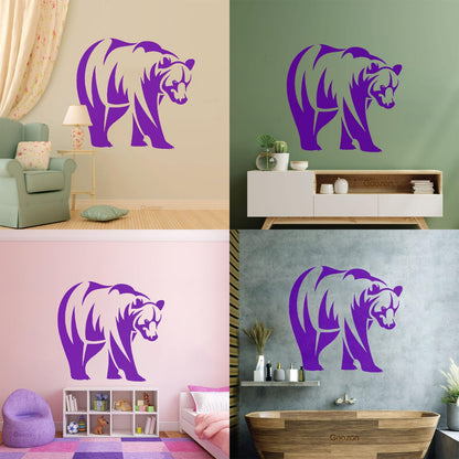 Engraving Decals Brown Bear Animal Predator Taiga Forest Strong Waterproof