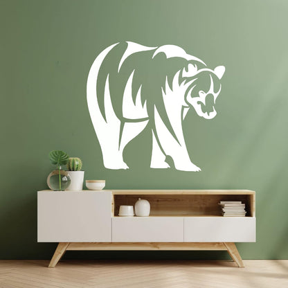 Engraving Decals Brown Bear Animal Predator Taiga Forest Strong Waterproof