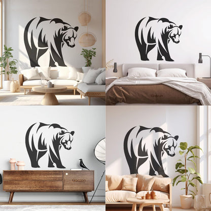 Engraving Decals Brown Bear Animal Predator Taiga Forest Strong Waterproof