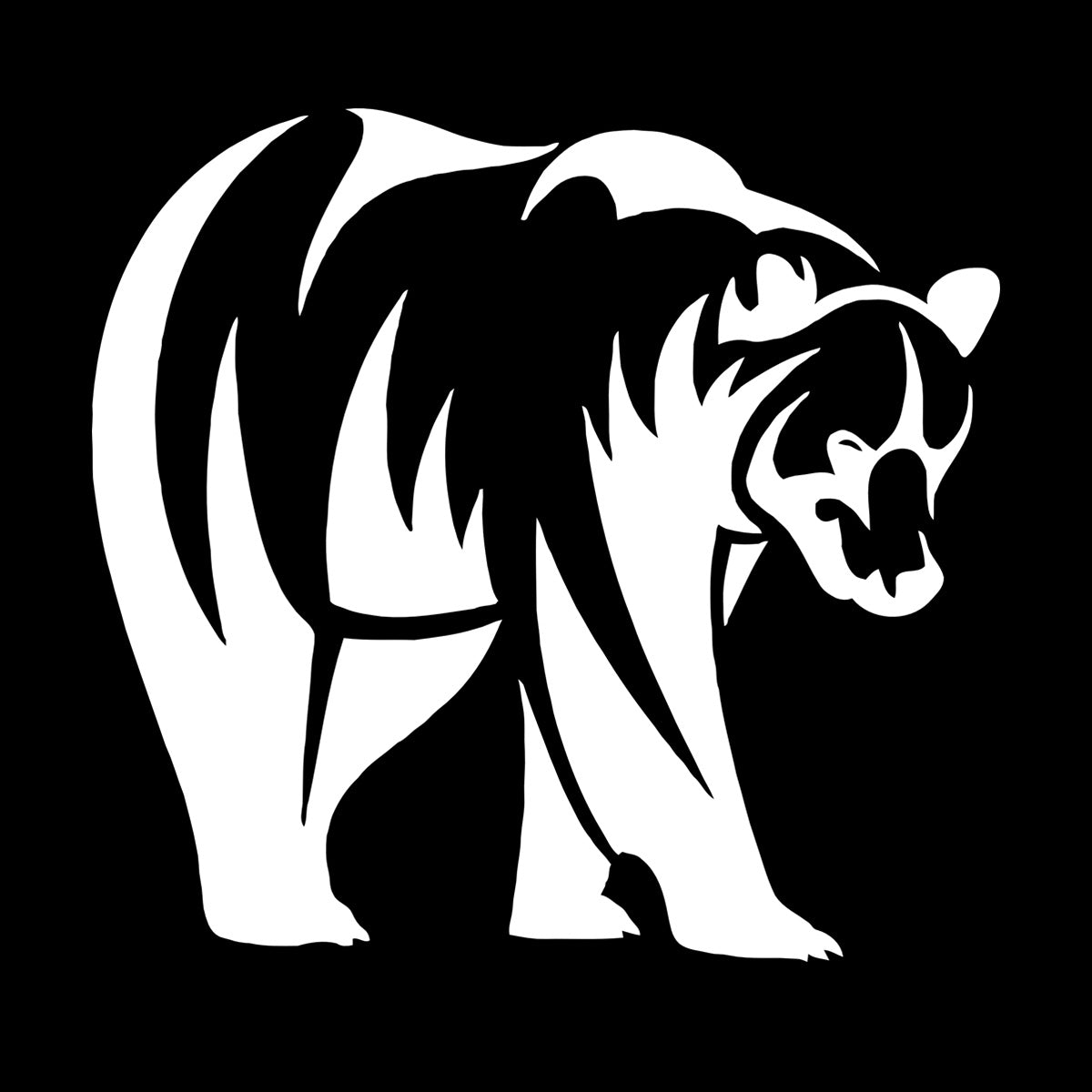 Engraving Decals Brown Bear Animal Predator Taiga Forest Strong Waterproof