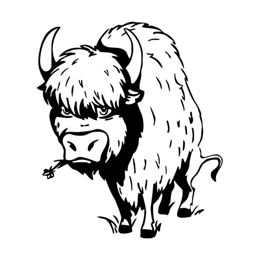 Mural And Wall Vinyl Decal Bull Animal Cow Buffalo Horns Hoof It Won'T Fall Off
