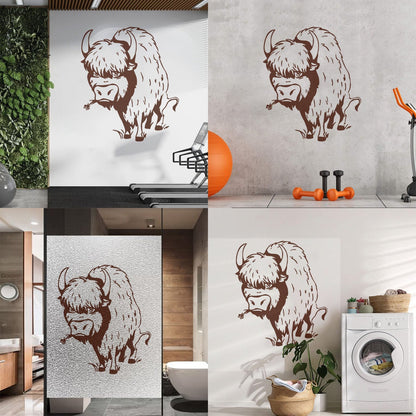 Mural And Wall Vinyl Decal Bull Animal Cow Buffalo Horns Hoof It Won'T Fall Off