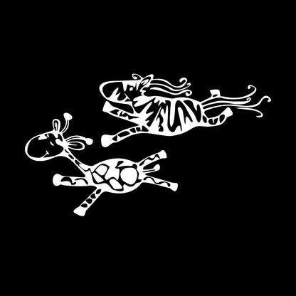 Couple Giraffes Animals Funny Children Fine Carving Decals Can Modify And Add Information