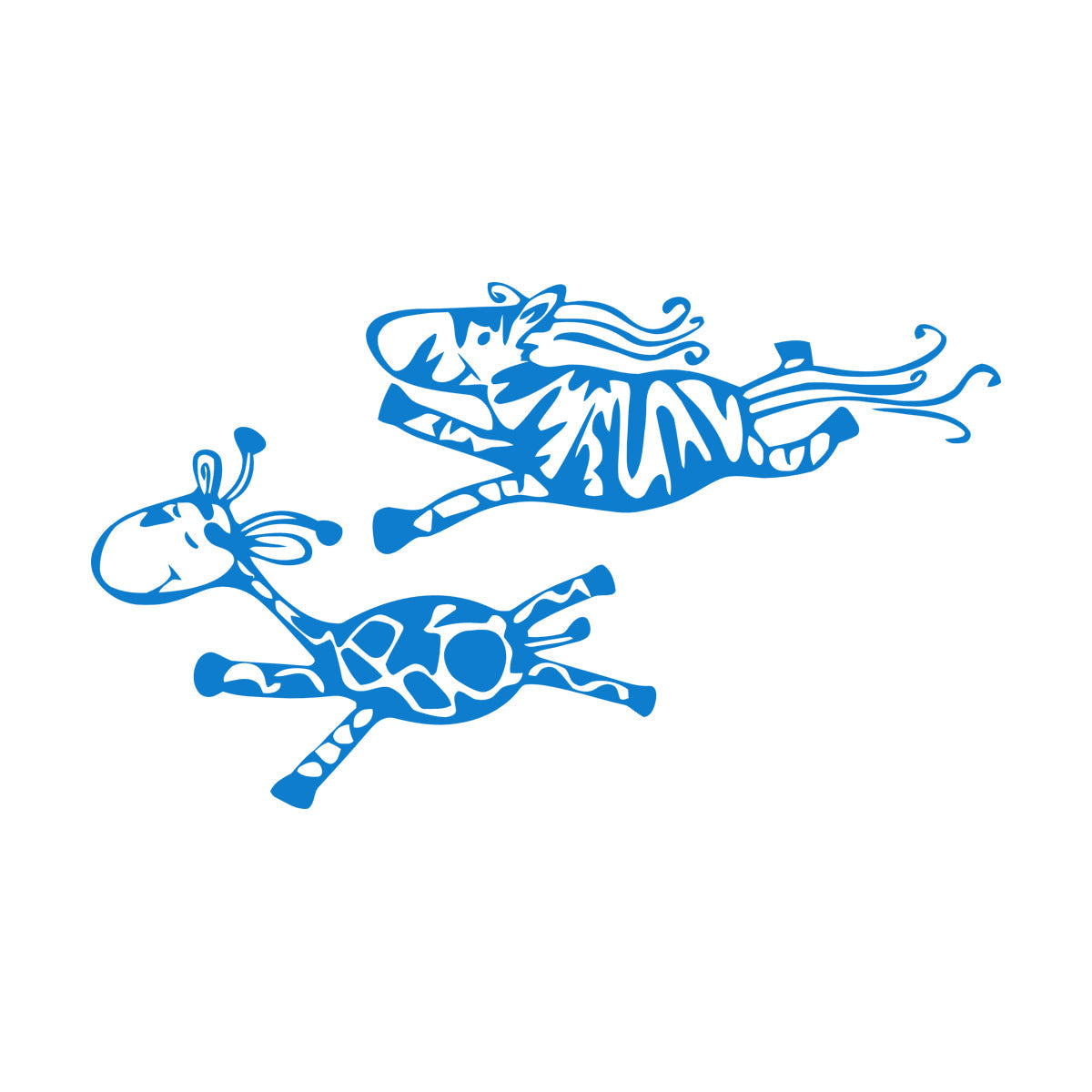 Couple Giraffes Animals Funny Children Fine Carving Decals Can Modify And Add Information