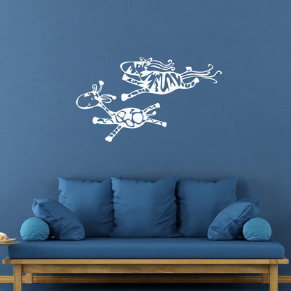 Couple Giraffes Animals Funny Children Fine Carving Decals Can Modify And Add Information