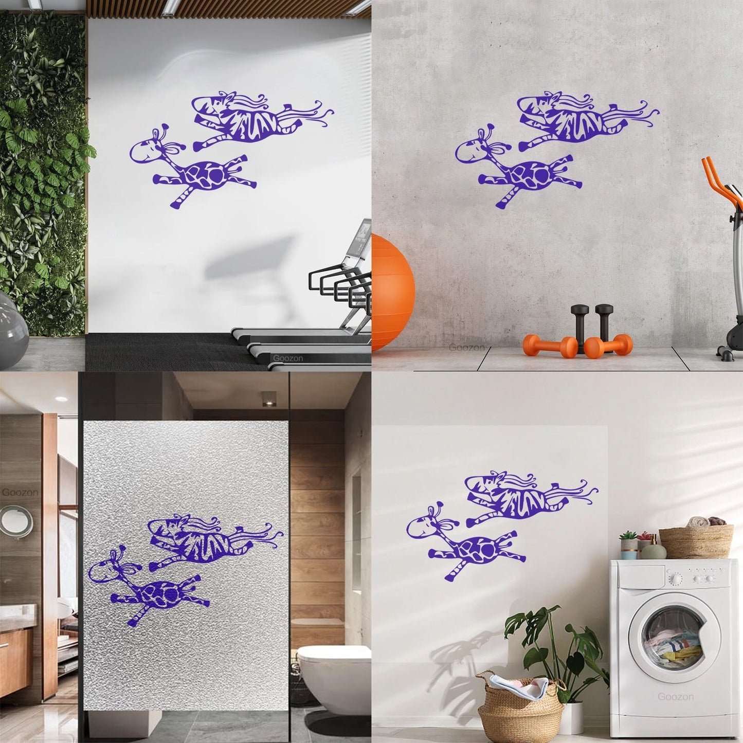 Couple Giraffes Animals Funny Children Fine Carving Decals Can Modify And Add Information