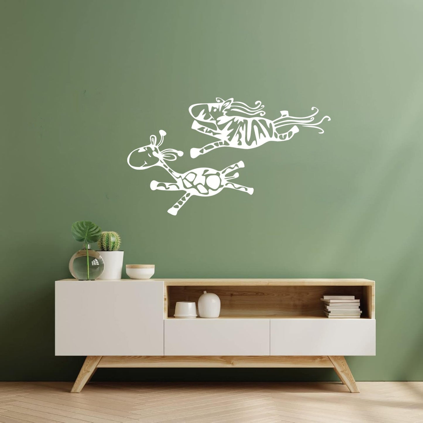 Couple Giraffes Animals Funny Children Fine Carving Decals Can Modify And Add Information