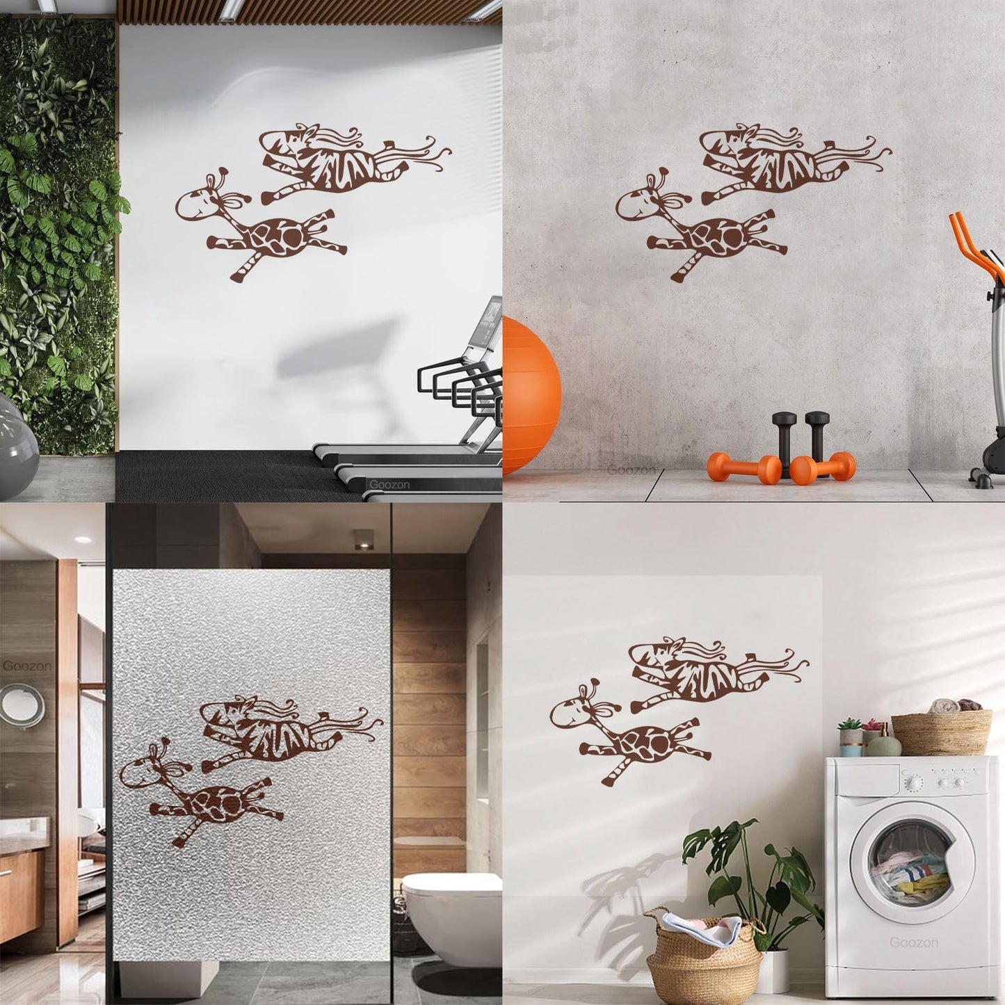 Couple Giraffes Animals Funny Children Fine Carving Decals Can Modify And Add Information