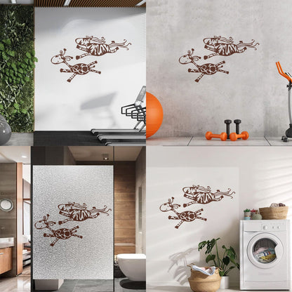 Couple Giraffes Animals Funny Children Fine Carving Decals Can Modify And Add Information