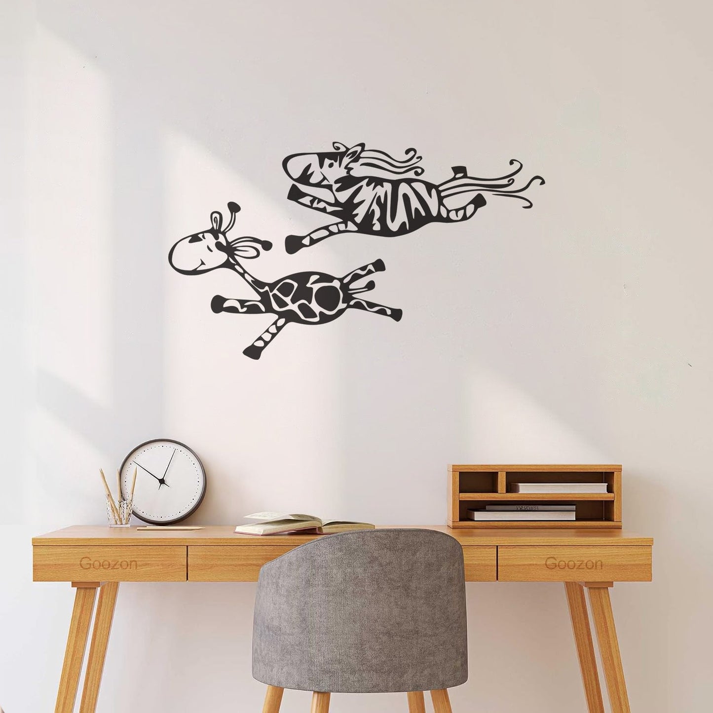 Couple Giraffes Animals Funny Children Fine Carving Decals Can Modify And Add Information