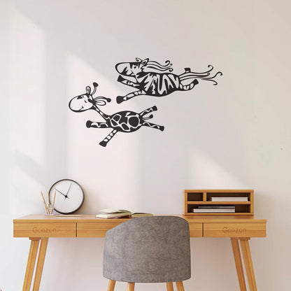 Couple Giraffes Animals Funny Children Fine Carving Decals Can Modify And Add Information
